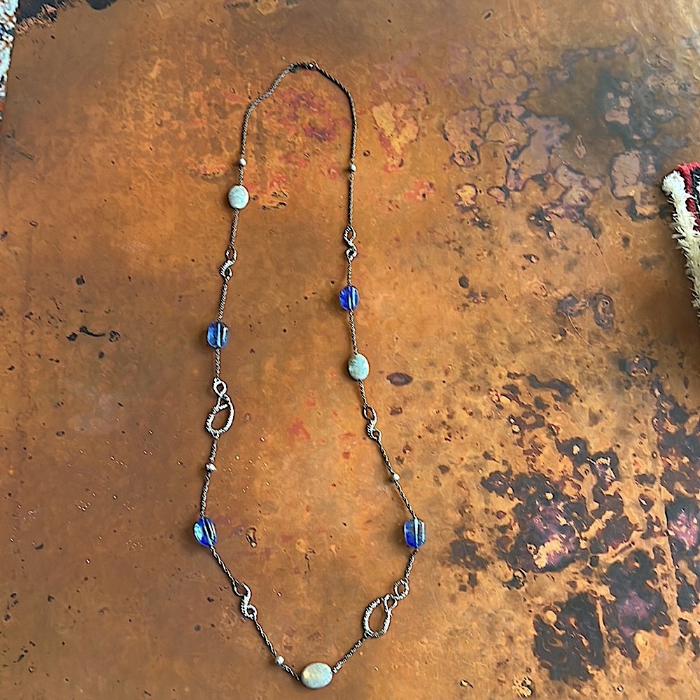 Alexis Bittar multi stone bead strand long necklace